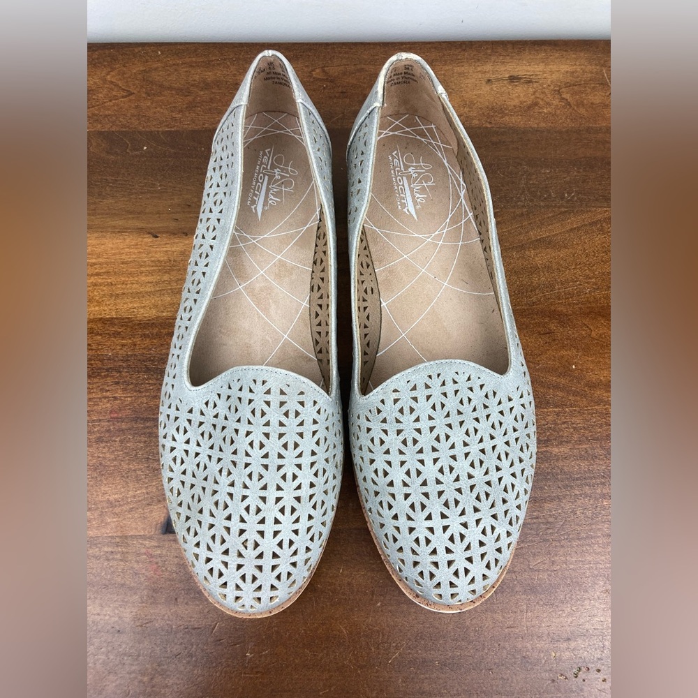 Lifestride Velocity Zamora Perforated Flat Gray Loafers Women’s Size 8.5M. - Picture 8 of 12